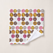 ブレックファーストドーナツショップジャンクフードグルメ バスタオルセット (ウォッシュタオル)