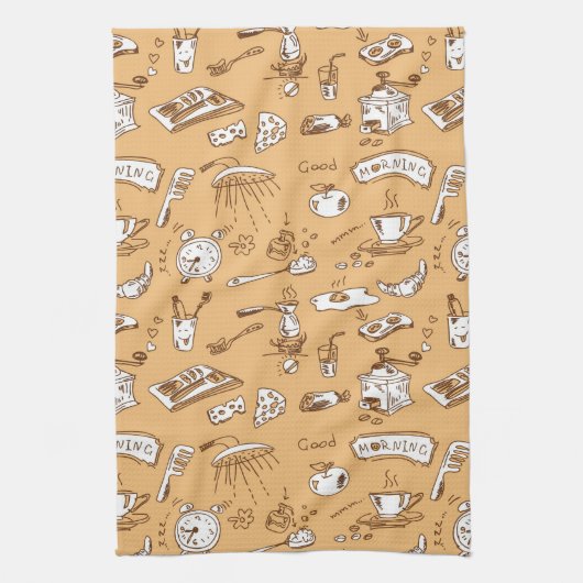 ブレックファーストパターン2 キッチンタオル (縦)