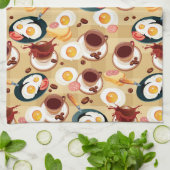 ブレックファーストパターン3 キッチンタオル (折り畳み)