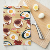 ブレックファーストパターン3 キッチンタオル (四つ折り)