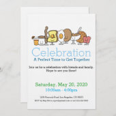 ブレックファーストパーティーフードアイコン招待状 招待状 (正面/裏面)