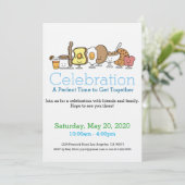 ブレックファーストパーティーフードアイコン招待状 招待状 (スタンド正面)