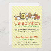 ブレックファーストパーティーフードアイコン招待状 招待状 (正面/裏面)