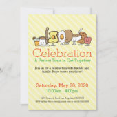 ブレックファーストパーティーフードアイコン招待状 招待状 (正面)