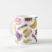 ブレックファーストフーズベーコンパンケーキマフィンバナナエッグス コーヒーマグカップ (正面左)