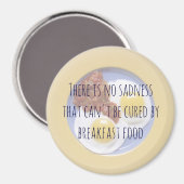 ブレックファーストフードエッグオンプレートおもしろいやる気を起こさせる マグネット (正面/裏面)