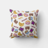 ブレックファーストブランチ食べ物エッグストトーストバナナパンケーキ クッション (正面)