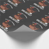 ブレックファーストユーモアチキンウンチエッグスおもしろい農業 ラッピングペーパー (角)