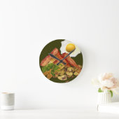 ブレックファーストランドスケープベーコンエッグス ラウンド壁時計 (ホーム)