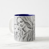 ブレックファーストワおもしろいインキュートトレンディー引用文 ツートーンマグカップ (正面左)