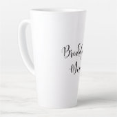 ブレックファーストワおもしろいインユーモアワイン引用文トレンディー カフェラテマグ (左アングル)