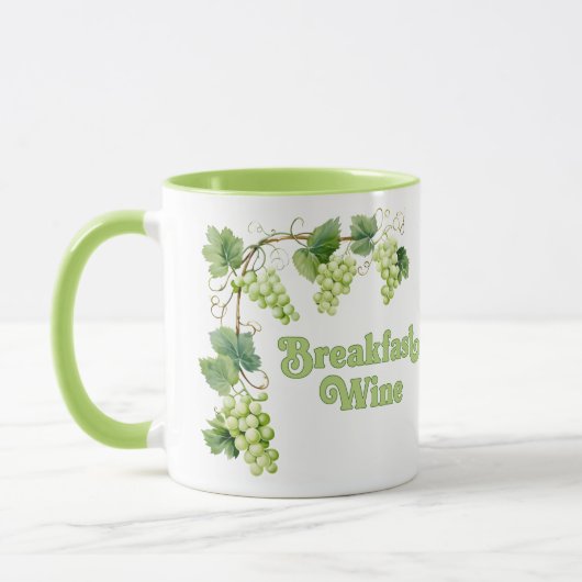ブレックファーストワインおもしろいトレンディー マグカップ (左)