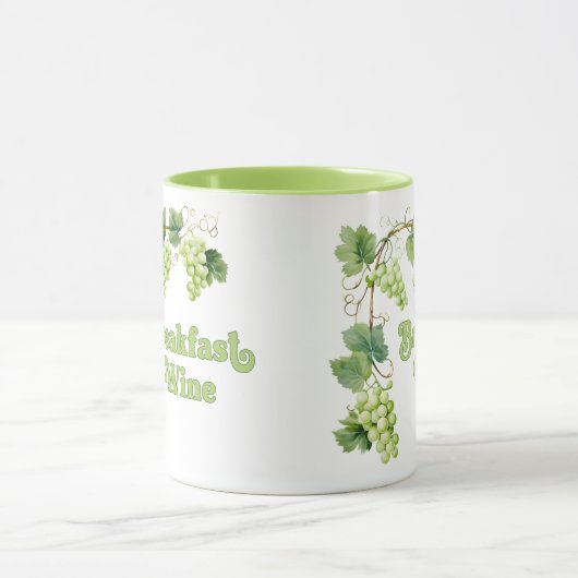 ブレックファーストワインおもしろいトレンディー マグカップ (中央)