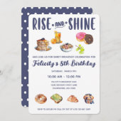 ブレックファースト又はブランチ誕生日ガールパーティの招待状 招待状 (正面/裏面)