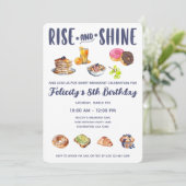 ブレックファースト又はブランチ誕生日ガールパーティの招待状 招待状 (スタンド正面)