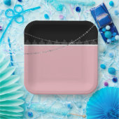 ブレックファースト&ブランチピンク&ブラック ペーパープレート (パーティー)