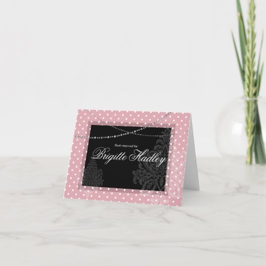 ブレックファースト&ブランチピンク&ホワイト水玉模様 シーズンカード (正面)