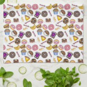 ブレックファーブルッチフードベーゲルドナットトーストエッグベーコン キッチンタオル (折り畳み)