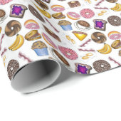 ブレックファーブルッチフードベーゲルドナットトーストエッグベーコン ラッピングペーパー (ロールコーナー)