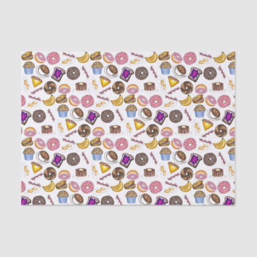 ブレックファーブルッチフードベーゲルドナットトーストエッグベーコン 薄葉紙 (正面)