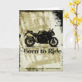 ブレットバイクスポーツバイク誕生日カード カード (黄色い花)