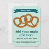 ブレッドノットプレッツェルモイ淡い色のンミント – 独自の文字 招待状 (正面)