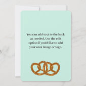 ブレッドノットプレッツェルモイ淡い色のンミント – 独自の文字 招待状 (裏面)