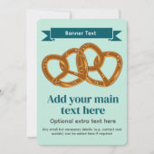 ブレッドノットプレッツェルモイ淡い色のンミント – 独自の文字 招待状 (正面)