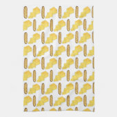 ブレッドバターバゲッフランスのトベーカリーローフグルメ キッチンタオル (縦)