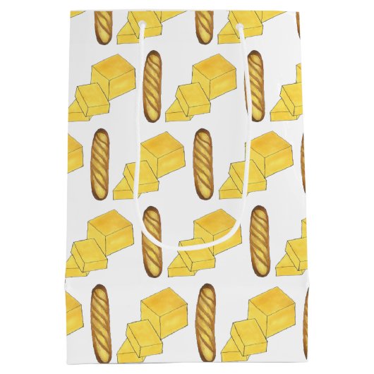 ブレッドバターバゲッフランスのトベーカリーローフグルメ ミディアムペーパーバッグ (裏面)