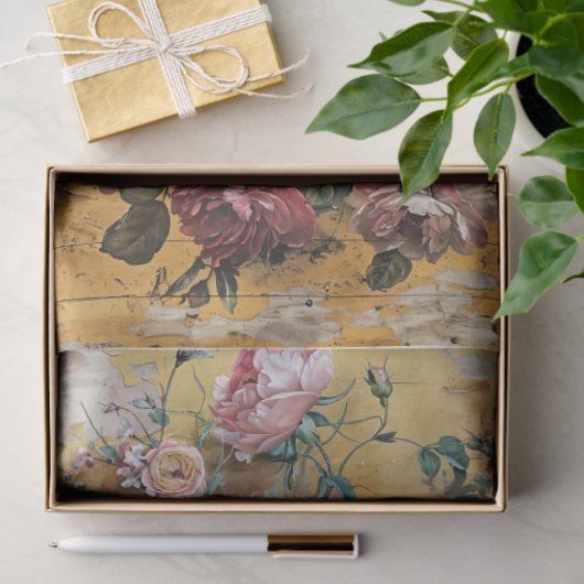 ブレッドボード用イエローフローラティッシュペーパー 薄葉紙 (ギフト)