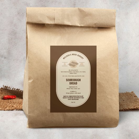 ブレッドローフミニマルコテージローソー生地ベーカリー フードラベル