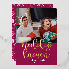 ブレトンのネデレアン・メリークリスマスエレガント。 箔シーズンカード