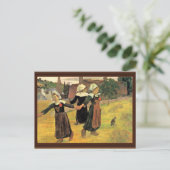 ブレトンガールズ踊りポンエイベンバイポールゴーギャン ポストカード (スタンド正面)