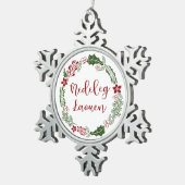 ブレトンメリークリスマスリースネデリーラウアン スノーフレークピューターオーナメント (右)