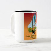 ブレトン岬ノバスコシア州カナダの地図 ツートーンマグカップ (正面左)