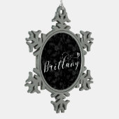 ブレトン州ハートのブリタニー国旗 スノーフレークピューターオーナメント (左)