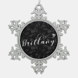 ブレトン州ハートのブリタニー国旗 スノーフレークピューターオーナメント