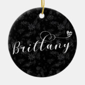 ブレトン州ハートのブリタニー国旗 セラミックオーナメント (正面)