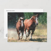 ブレトン荷車を引くウマのはがき ポストカード (正面/裏面)