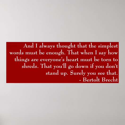 ブレヒト詩 ポスター (正面)