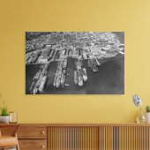 ブレマートン， WAネイビー波止場の空中表示 キャンバスプリント (インサイチュ (リビング))