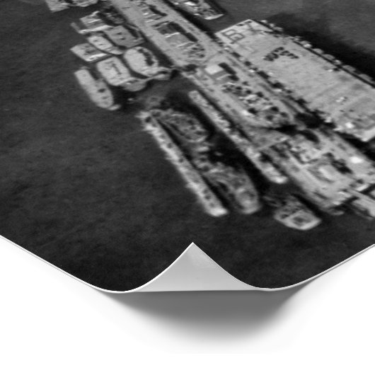 ブレマートン， WAネイビー波止場の空中表示 ポスター (角)