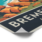 ブレマーベイオーストラリアイラストレーショントラベルアートレトロ ポスター (角)