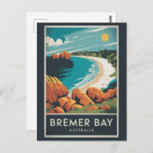 ブレマーベイオーストラリアイラストレーショントラベルアートレトロ ポストカード (正面/裏面)