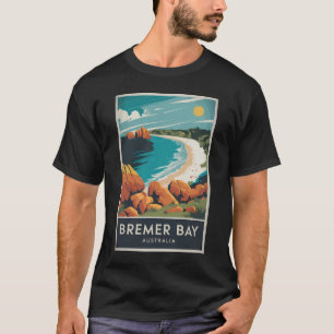 ブレマーベイオーストラリアイラストレーショントラベルアートレトロ Tシャツ