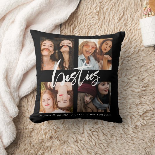 ブレモダンスティズ黒写真最高のの友人 クッション (ブランケット)