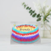 ブレンダのお誕生日ケーキポストカード ポストカード (スタンド正面)