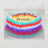 ブレンダのお誕生日ケーキポストカード ポストカード (正面)