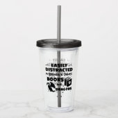 ブレンダ・K・デイビスの本とドラゴンに気を取られる アクリルタンブラー (正面)